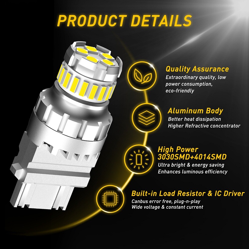 3157 LED Back Up Reverse Lights Bulbs White for Chevy Silverado 1500 1999-2013