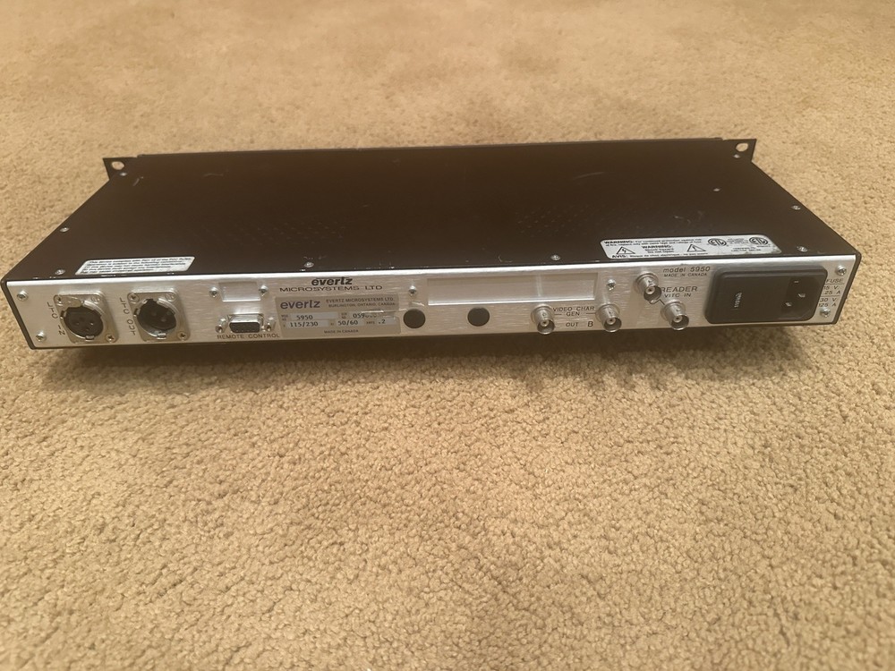 Evertz Microsystems Time Code Reader Model # 5950
