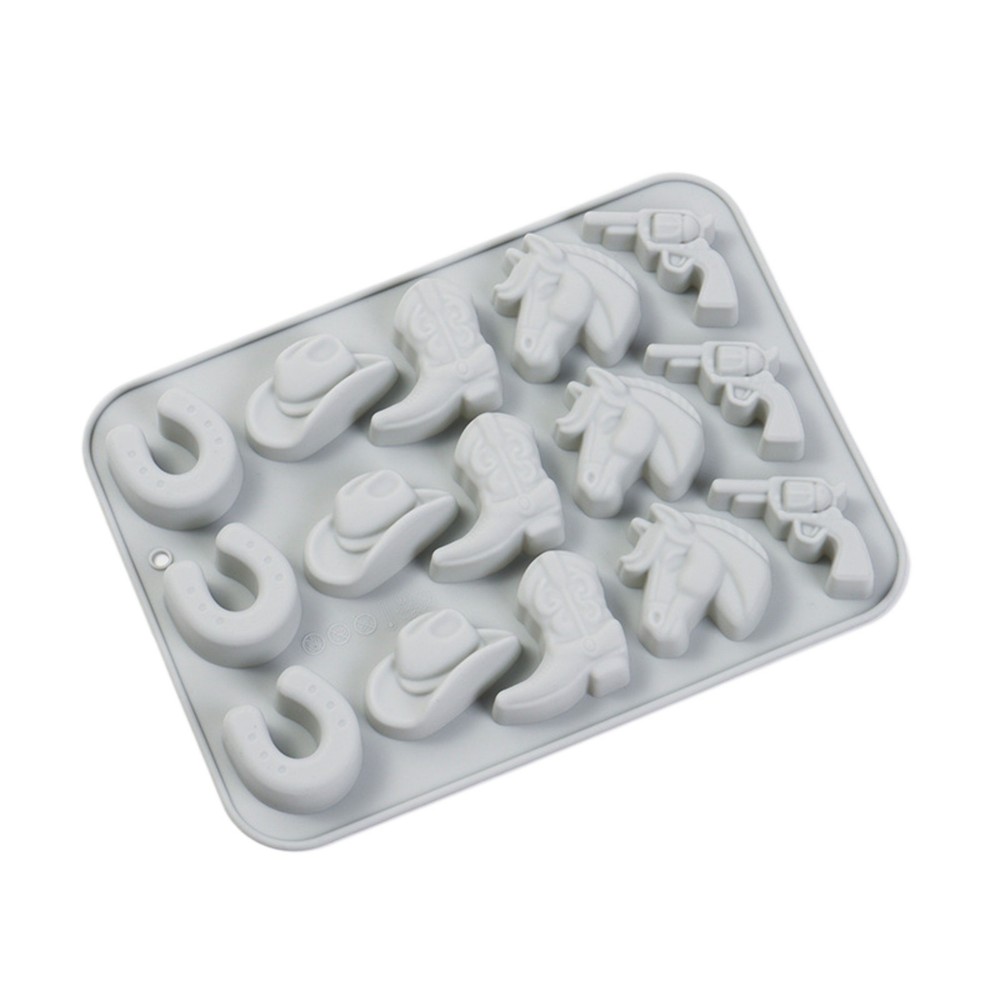 Cowboy Silicone Chocolate Molds Hat Boot Saddle Candy Baking Moulds