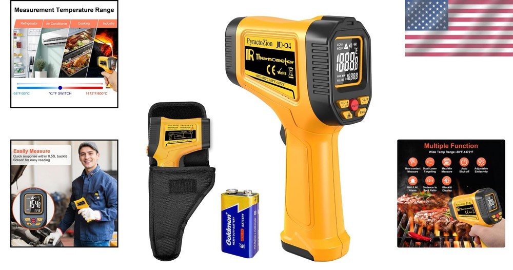 Accurate Laser Temperature Gun with Max/Min Tracking & Energy Saving Display