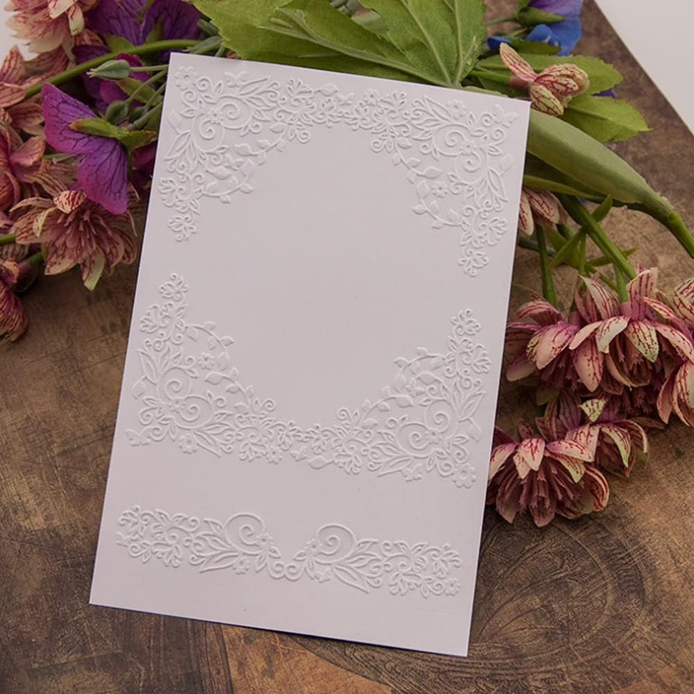 Plastic Embossing Folder (4-1/8''X5-13/16''|Vine Frame Pattern) Paper Crafts Pla
