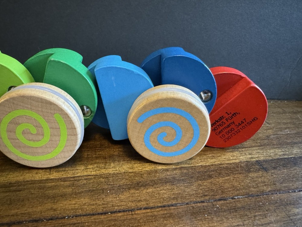 Eichhorn Wooden Pull-Along Caterpillar Toy