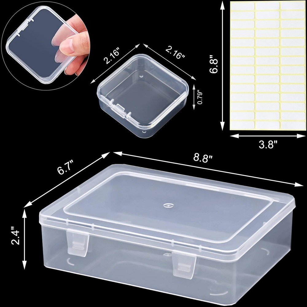 Bead Organizer Box, 90pcs Small Clear Plastic Storage 3 Pack 90 Pcs,