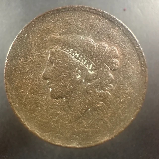 Early U.S. Large Cent Coronet Head Date Worn