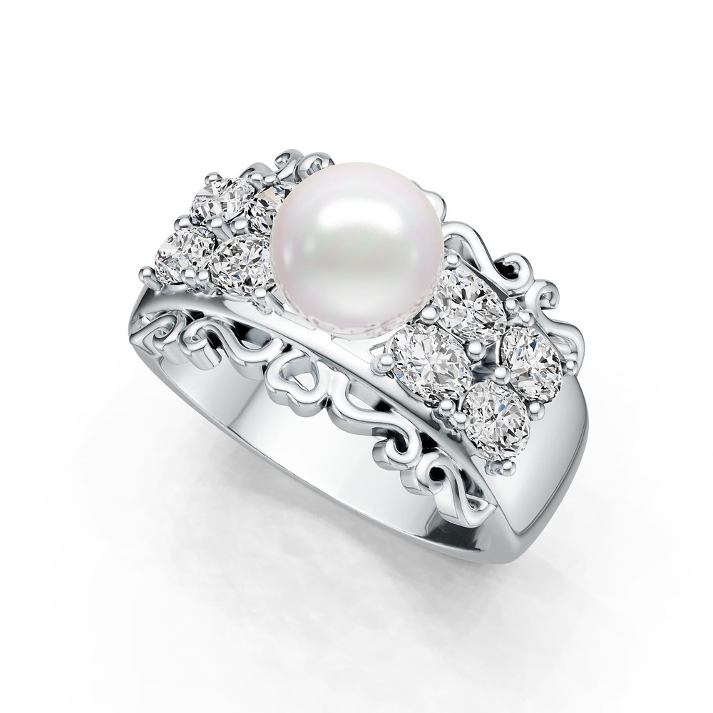 Sterling Silver Semi Mount Ring Setting Round RD 8x8mm