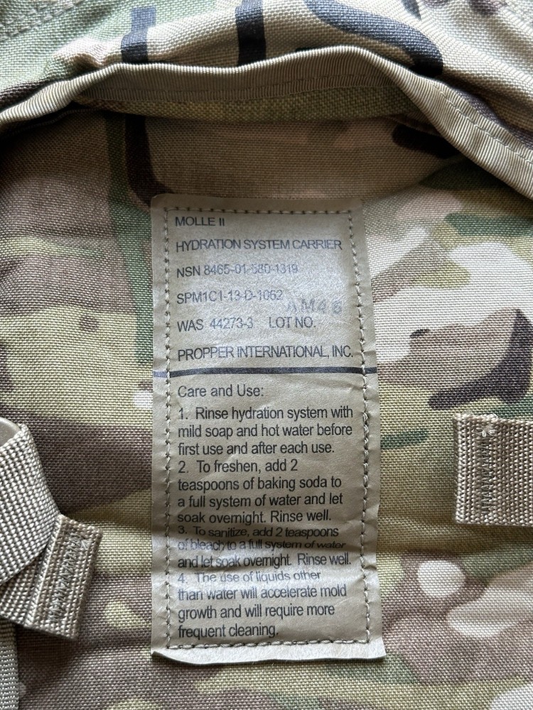 USGI Army EUC OCP Multicam Molle II Hydration System Carrier Backpack No Bladder