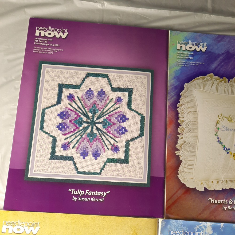 5 Needlepoint Now Magazine Issues 2008 and 2009 mixed set