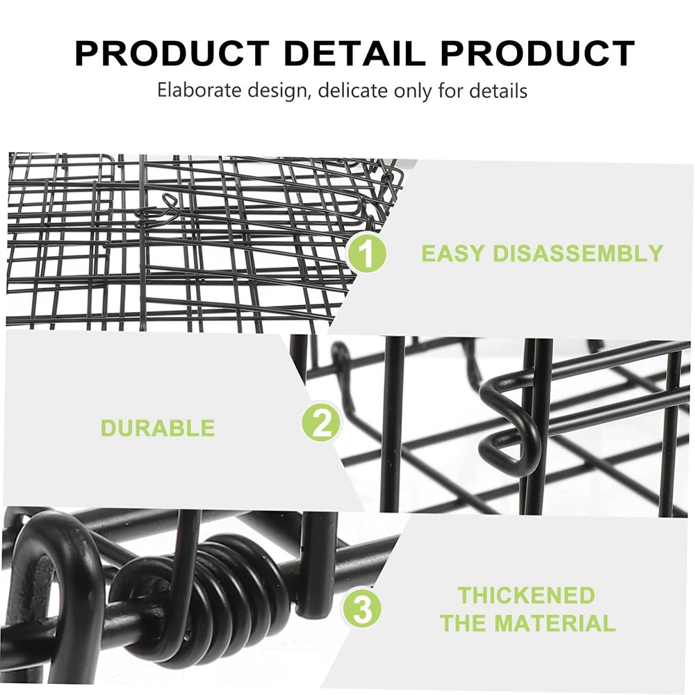 Quick Release Folding Rear Bike Basket with Strap & Reflective Light