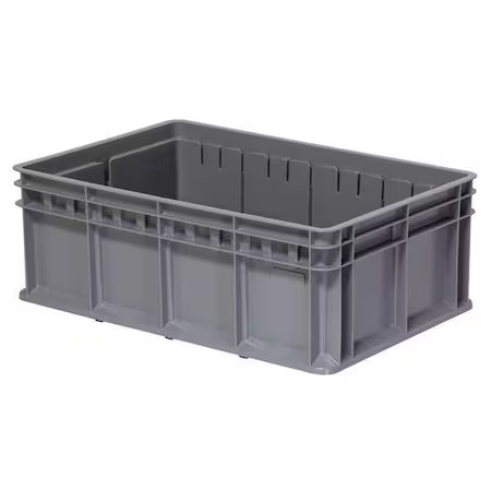 Akro-Mils 38358Gry Solid & Stackable Straight Wall Storage Container, 11.2 Gal,