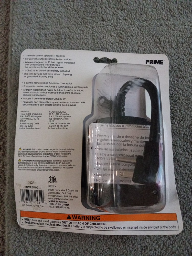 Prime Wireless Outdoor Remote Control Power System 80ft