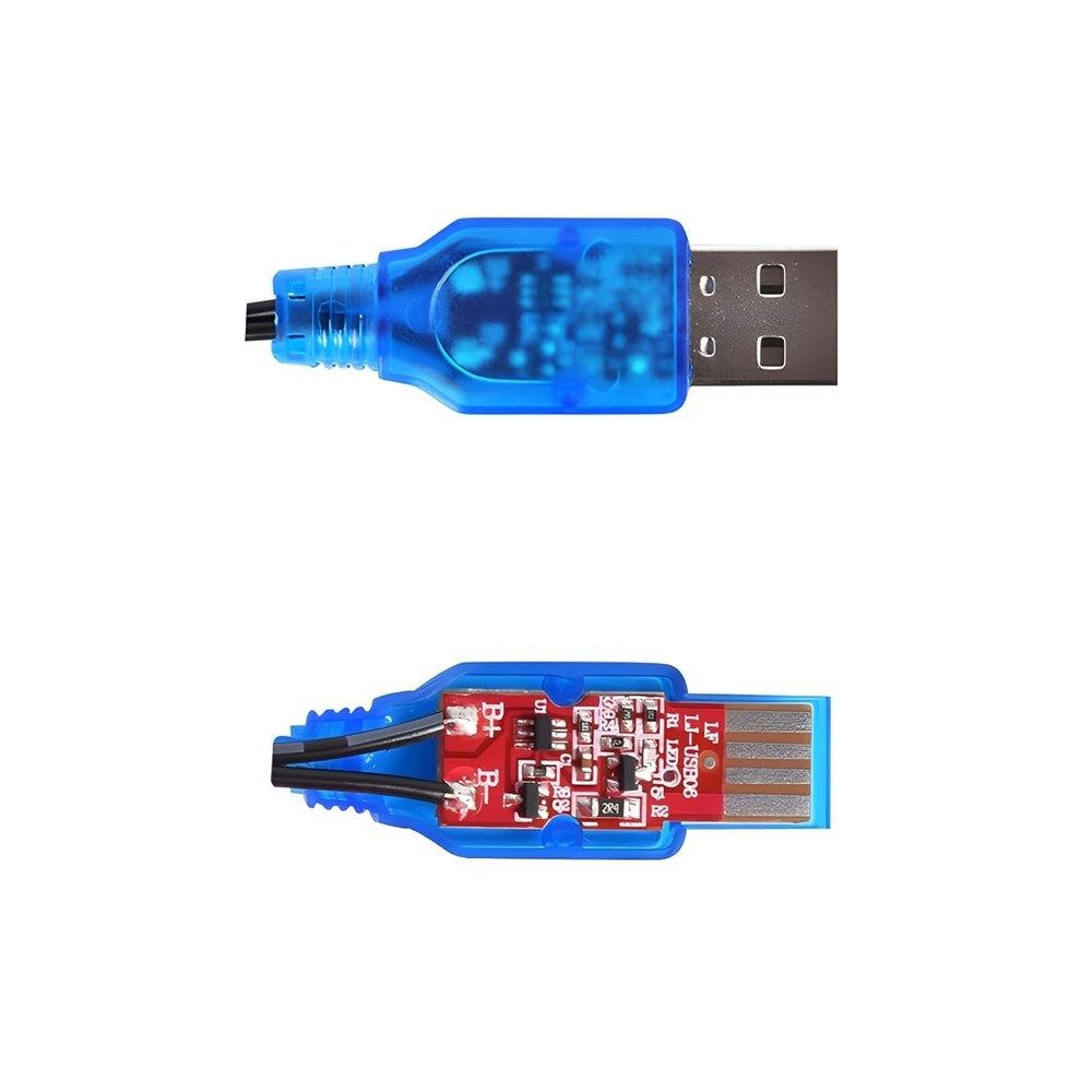 Dual 3.7V Lipo USB Charger Cable - Light, Compact & Compatible with RC Models
