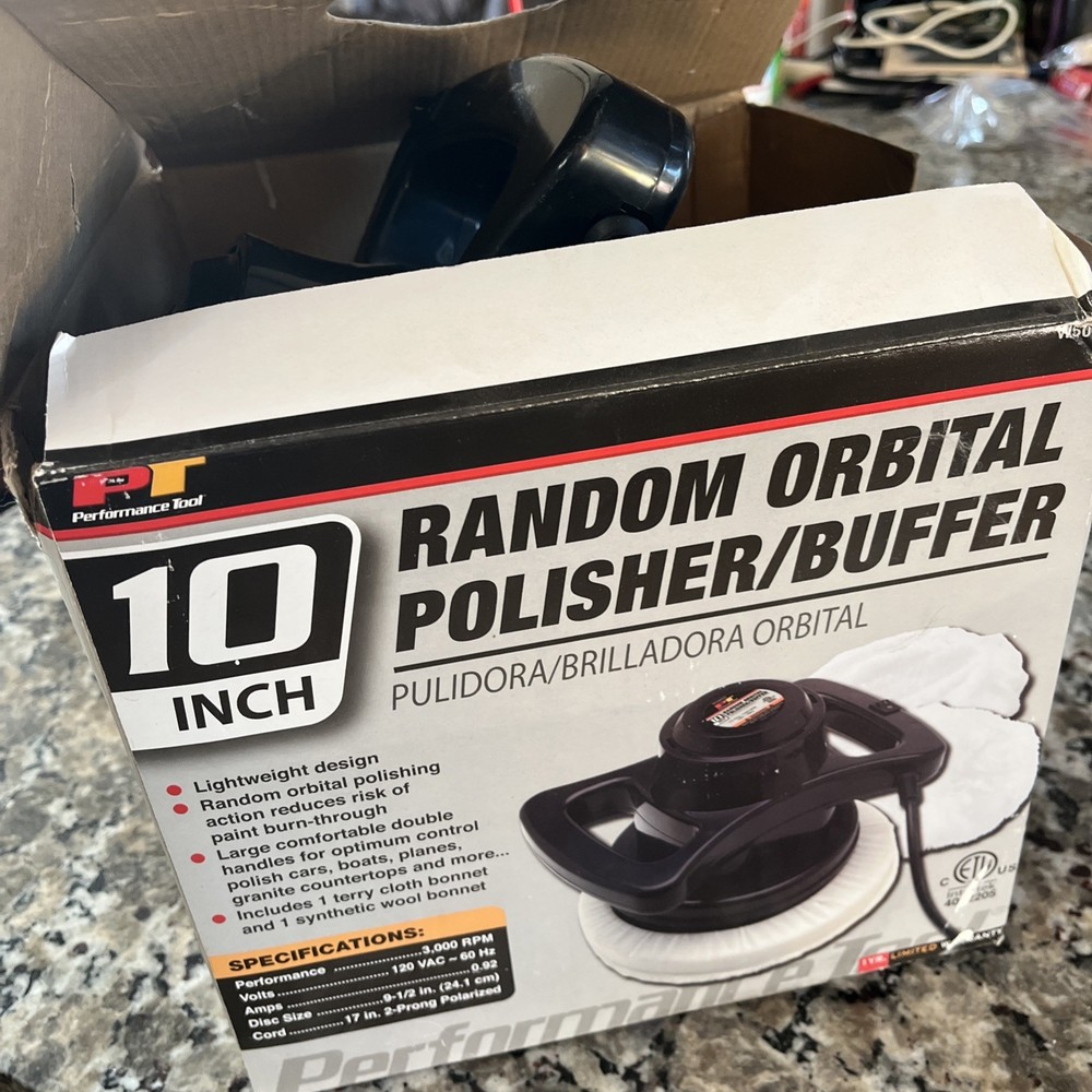 Performance Tool W50054 Random Orbital Buffer/Polisher, Black, 10 Inch