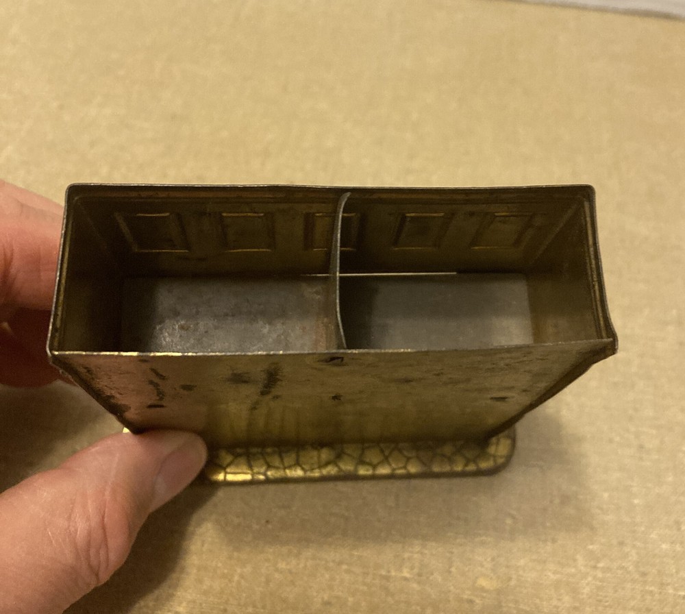 Antique Brass Figural Fireplace Shaped Match Holder