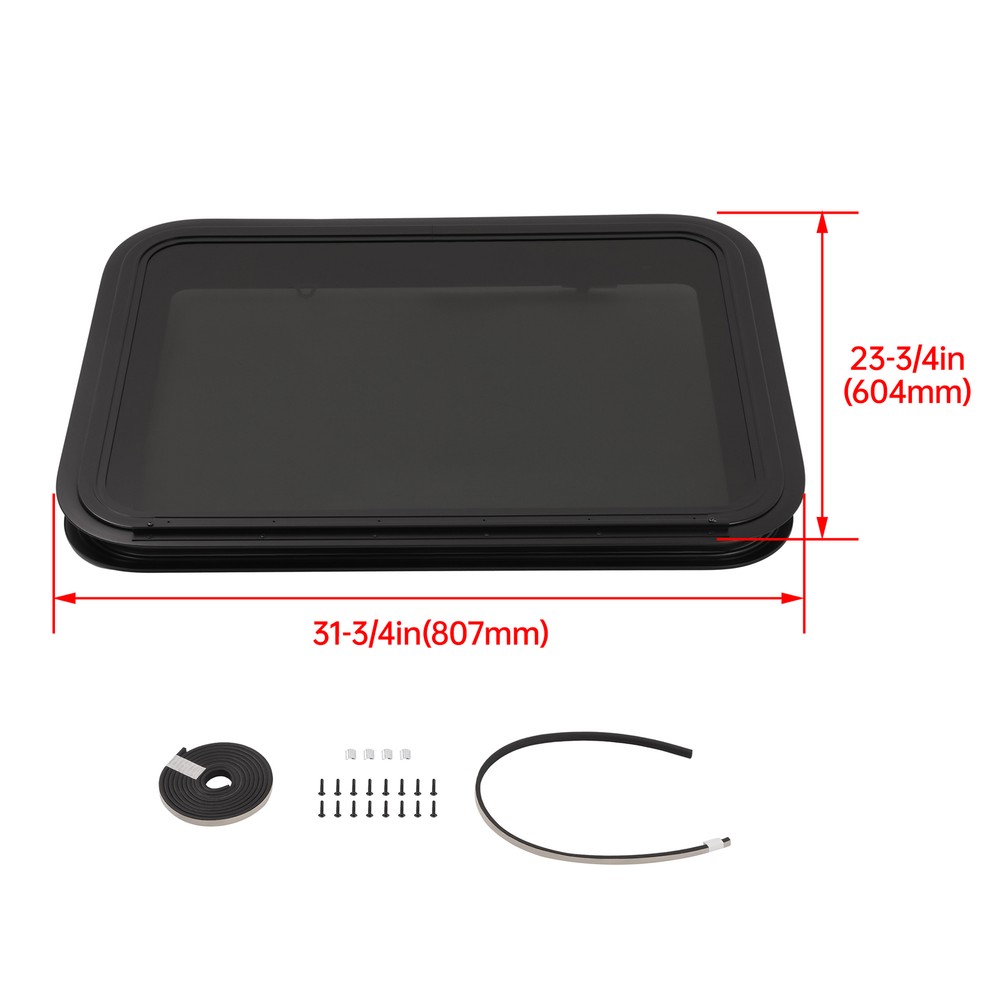 30"W x 22"H Exit RV Window W/ Trim Ring Removable Screen For RV Camper Trailer