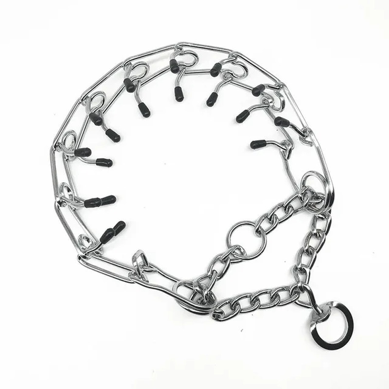 Effective Pinch Dog Training Collar with Comfort Rubber Tips Safe Adjustable Det