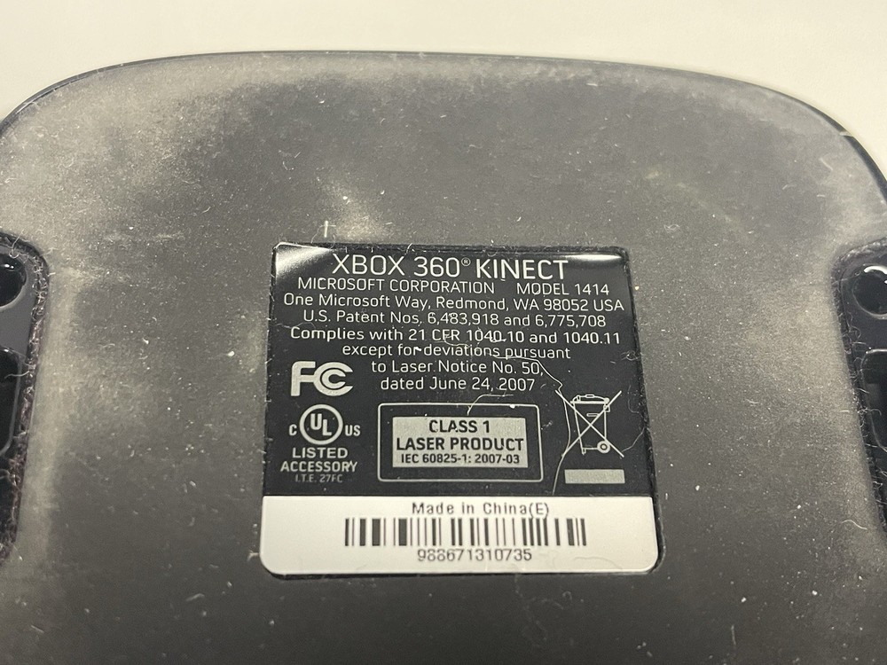 Xbox 360 Kinect Sensor Bar Only Microsoft 1414 - Black, Not Tested