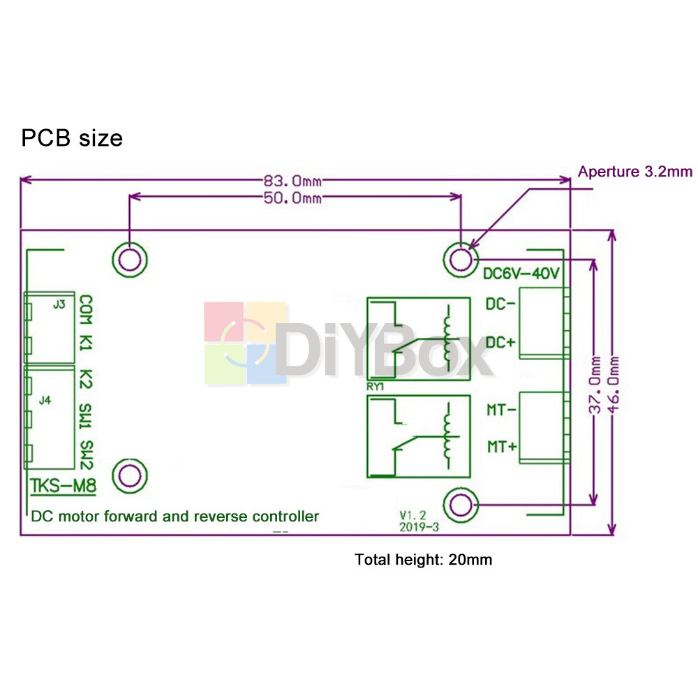5V/12V/24V DC Motor Controller Forward Reverse 20A High Current Control Board