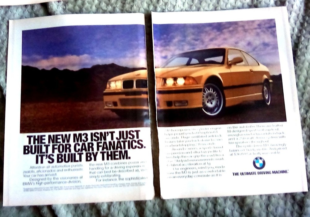 1995 BMW M3 2 page Print ad