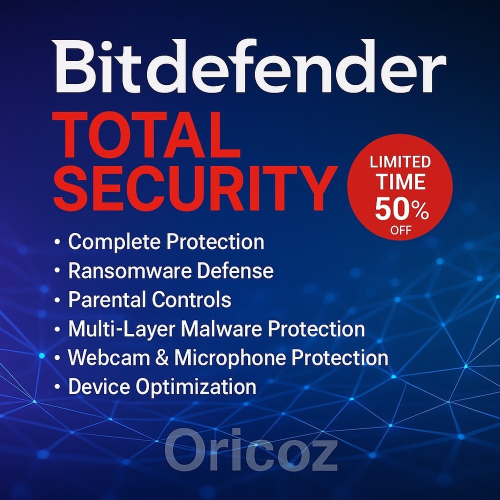 Bitdefender Total Security  3 Years 6 Devices  For Windows, MAC, Android Devices