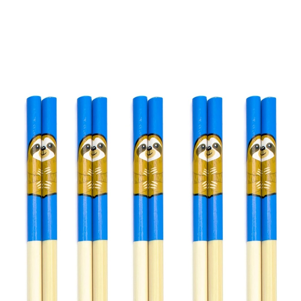 Sloth Bamboo Chopstick Set of 5