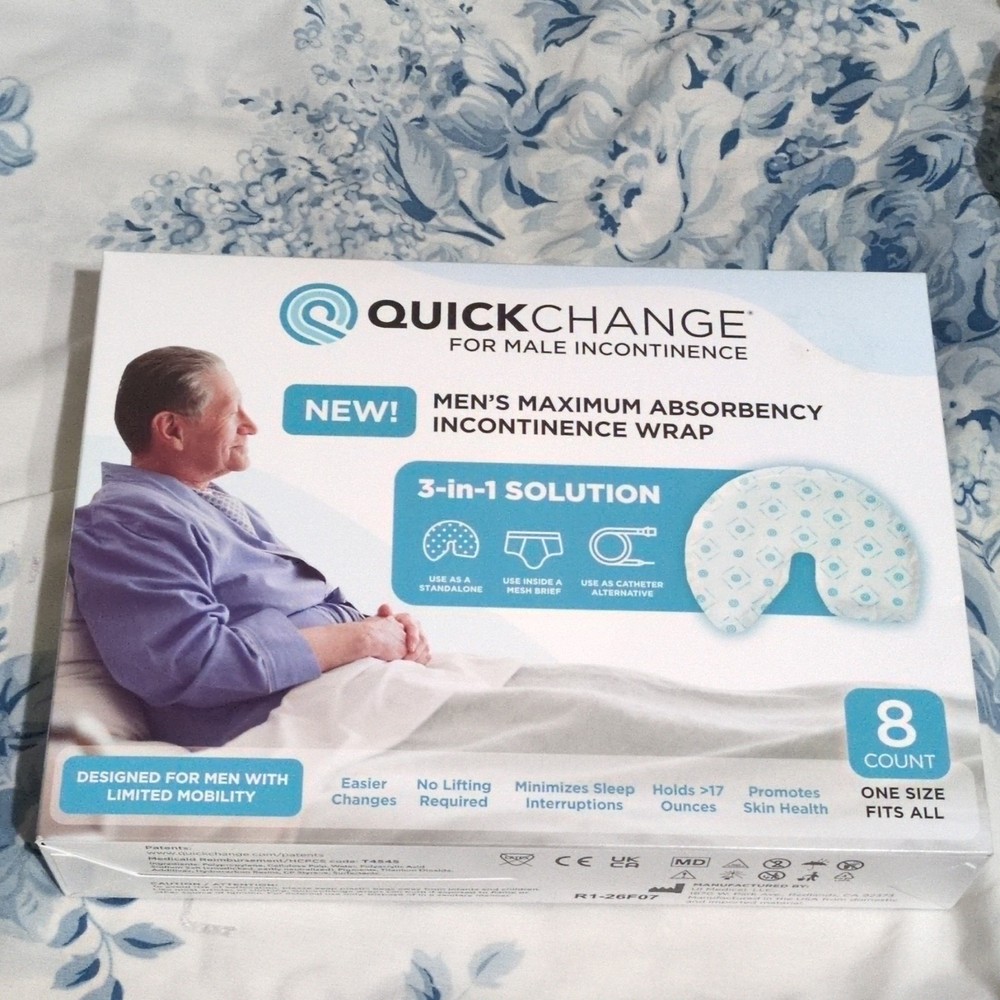 QuickChange Maximum Absorbency Men's Incontinence Wrap One Size, 8 Count