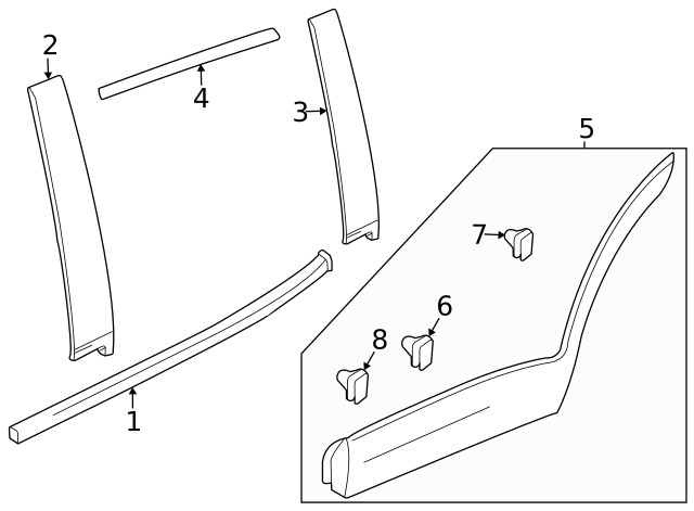 Genuine GM Lower Molding Retainer 42829614
