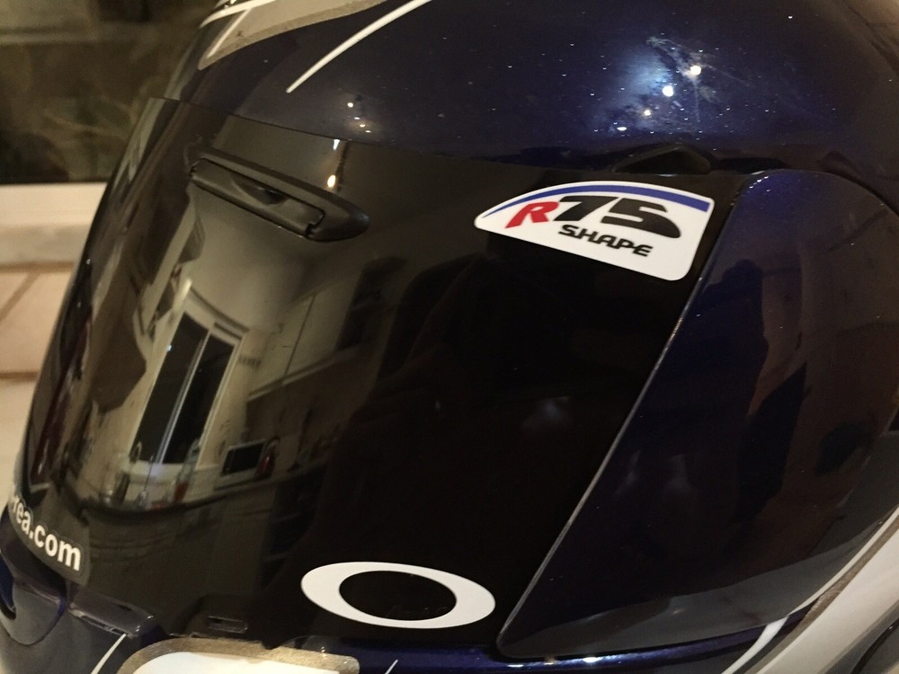 R75 SHAPE VISOR Stickers / Decals For ARAI Helmets (PAIR)