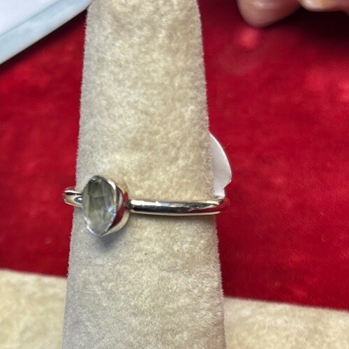 sterling silver stackable ring Size 5 Herkimer Diamond Raw