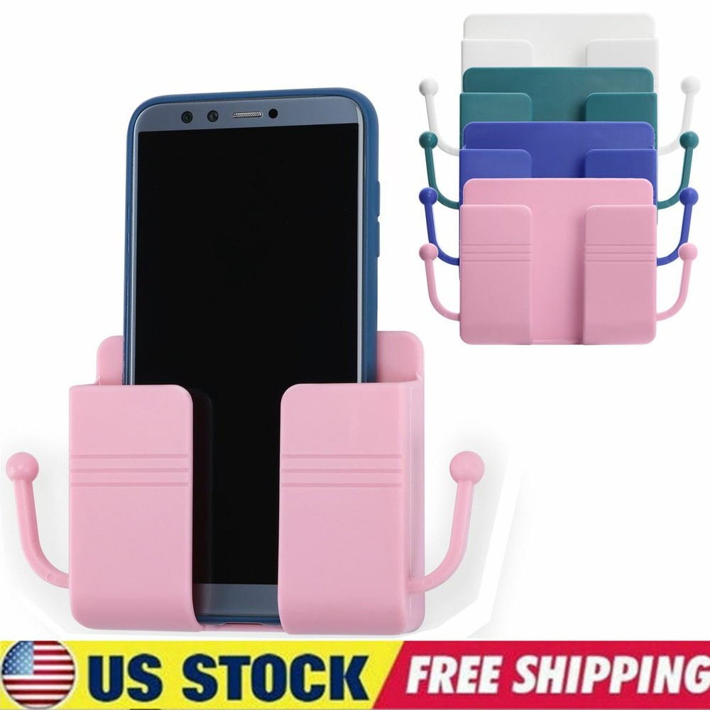 Adhesive Remote Control Mobile Phone Charging Plug Organizer Wall Holder Rack