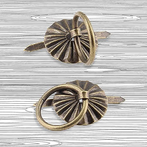 50 Pcs Mini Pull Handle, Metal Ring Pull Handles, Small Drawer Pulls for