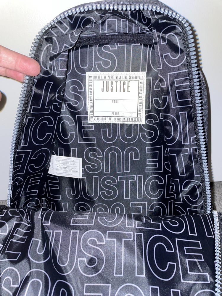 NEW Justice Collection X Tie Dye Black White Silver Backpack Bookbag