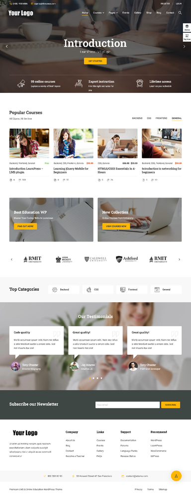 Tutor Website Design with Free VPS Web Hosting and Installation