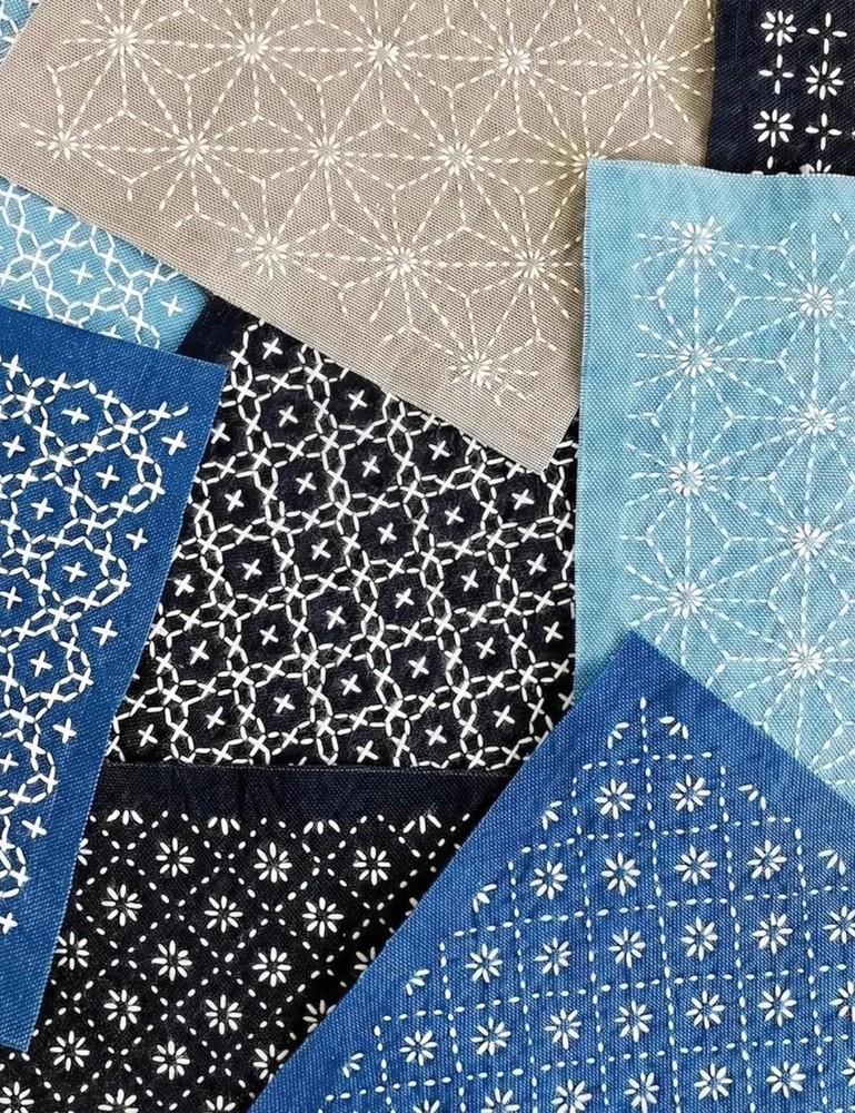 Gezan Sashiko Stencils Plastic Template Pattern Geometric White