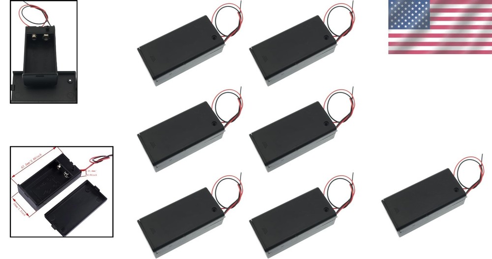 6PCS 9V Battery Holders with Switch – Safe and Durable ABS Boxes for Projects