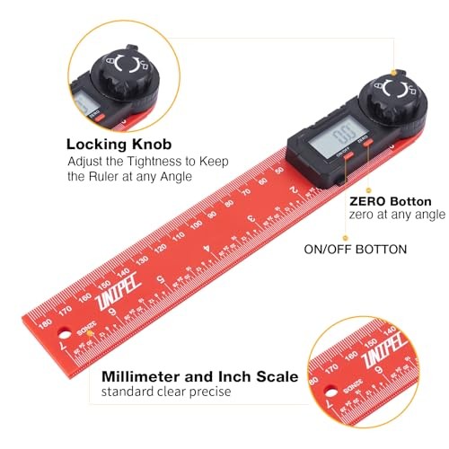 Digital Angle Finder Protractor, 7" / 200 mm Angle Measuring Tool Enhanced ABS