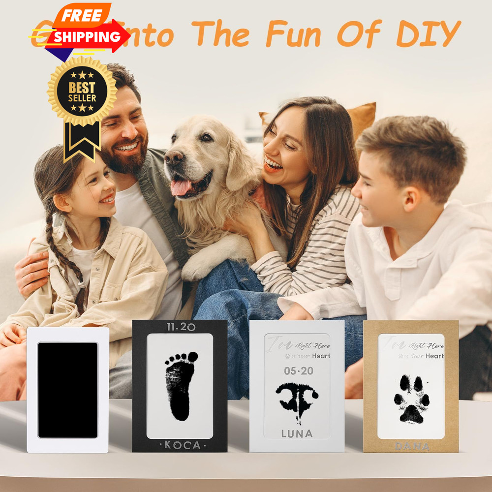 DeerZone Inkless Paw Print Kit,Dog Small-Medium 2 Pack, Black