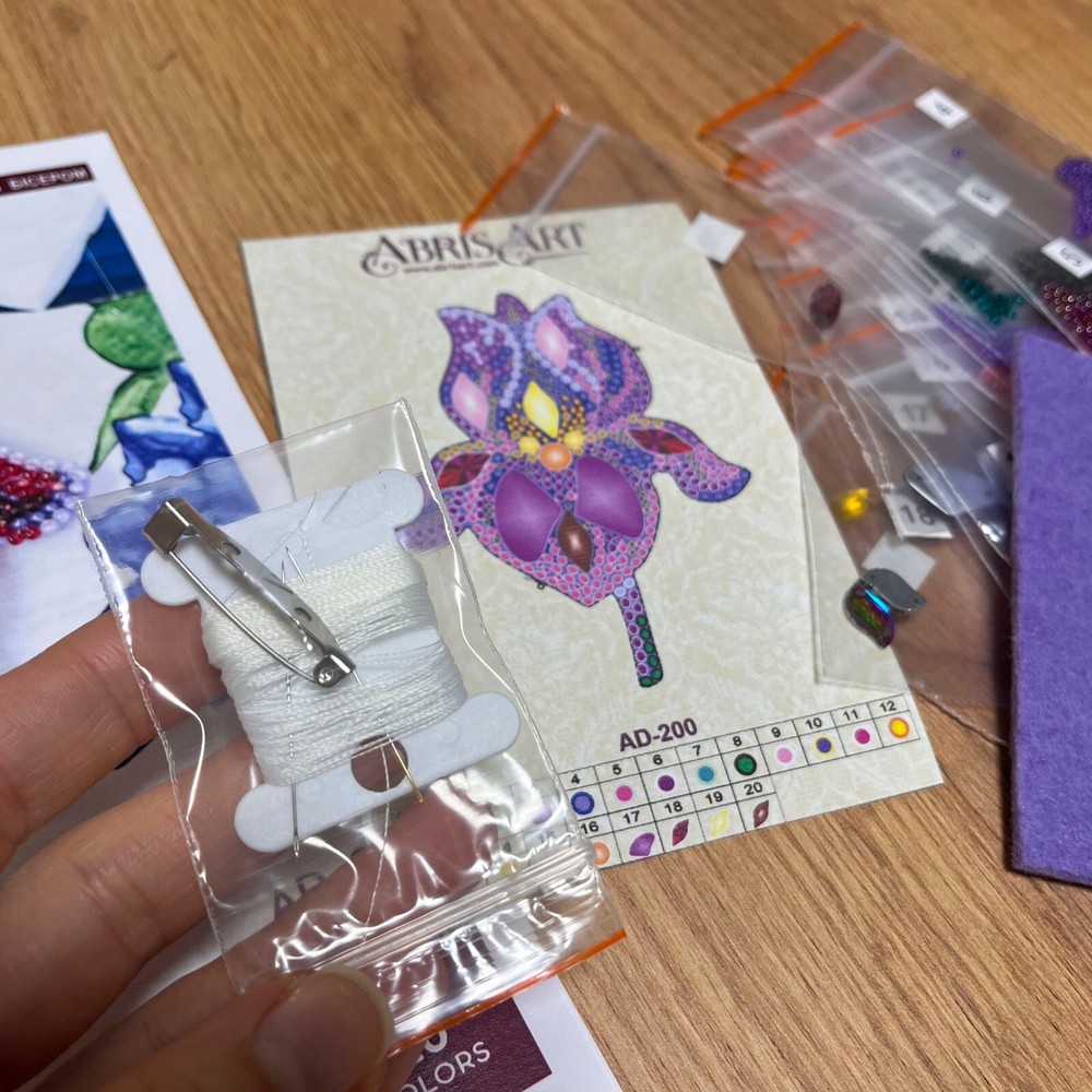 DIY Beaded Brooch Kit - Iris Brooch, DIY Jewelry Making