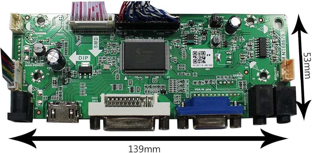 DVI VGA LCD Controller Board for 17" Screens - Fix DV170YGM/N10 Cut-off Issues