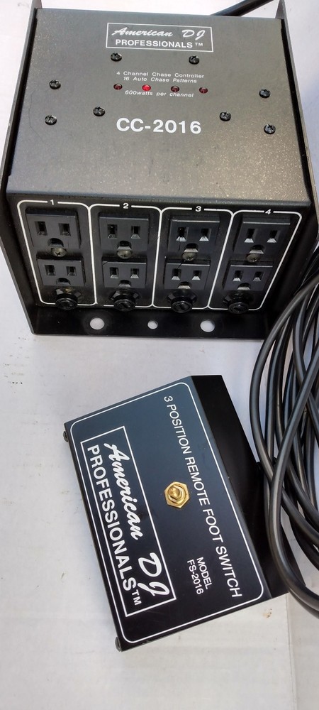 American DJ lighting sequencer with footswitch