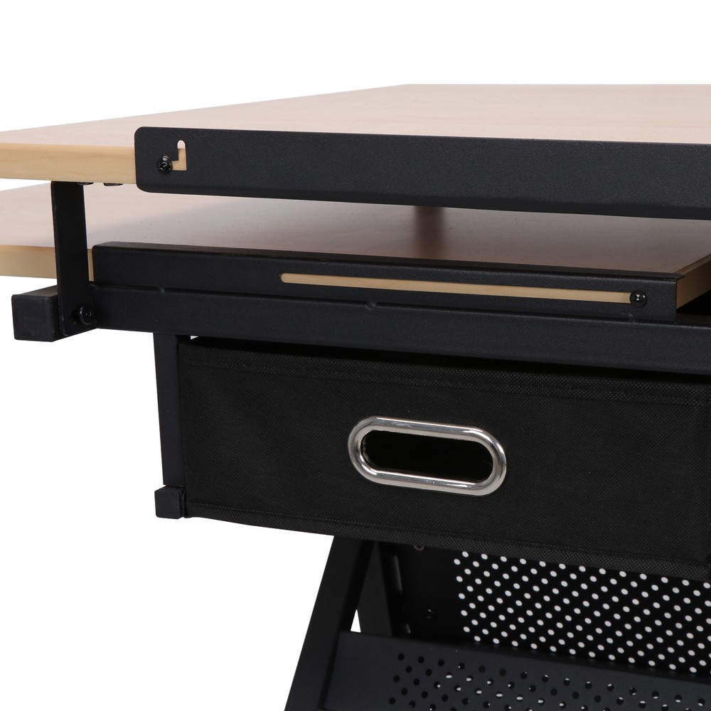 Adjustable Height Drafting Drawing Table Tiltable Tabletop Edge Stopper