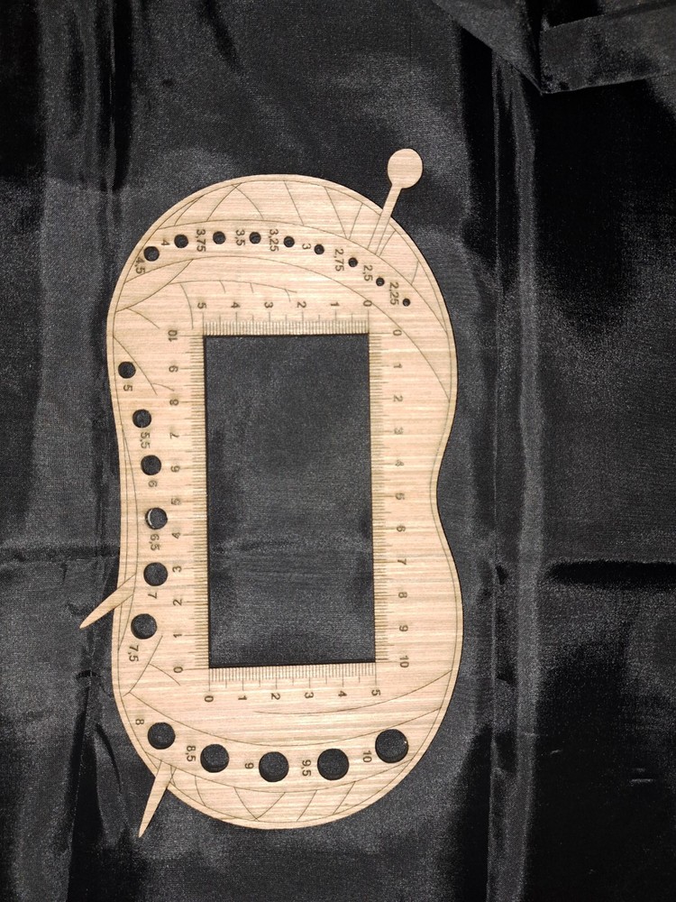 Wood Knitting Ruler