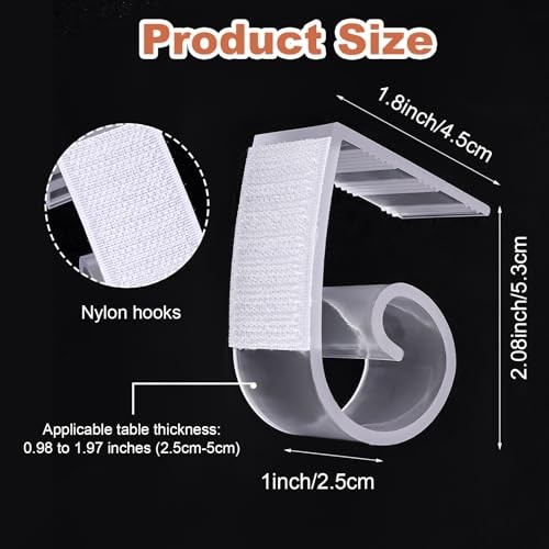 10 Pcs Table Skirt Clips: Clear Plastic Oval Tablecloth Holders for