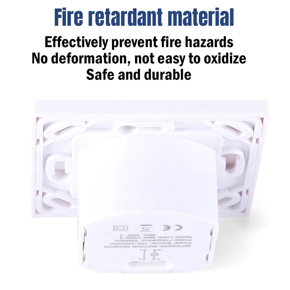 Motion Sensor Switch with Time/Lux Adjustment AC100-240V for Office & Home Use