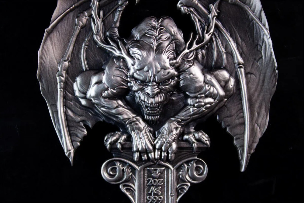 2025 South Korea Gargoyle 2 oz Silver High Relief Antiqued Stackable