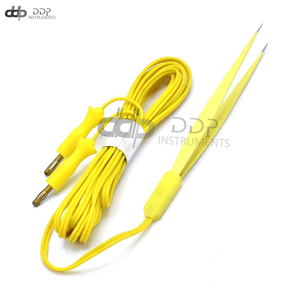 Bipolar Cushing Forceps 6" Yellow Electrosurgical Instruments EL-027