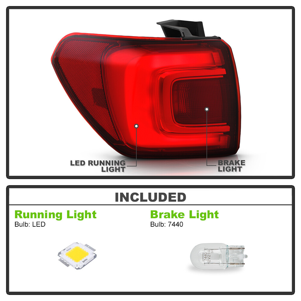 For 2017 2018 2019 GMC Acadia w/o Terrain Outer LED Tail Light Lamp Driver Side