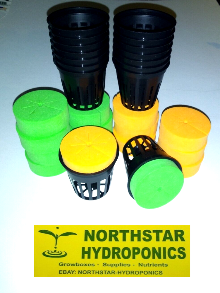 16 CLONE COLLAR INSERT plus 16 2" NET POT CUPS HYDROPONIC CLONE SYSTEM GROW KIT