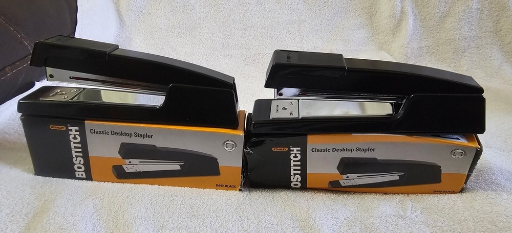 (2) Stanley Bostitch Classic Desktop Stapler Black Model B440