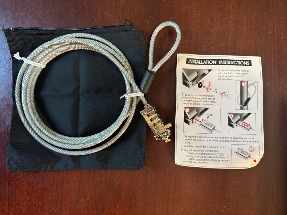 Computer & Laptop Combo Security Lock for K-Type Lock Systems