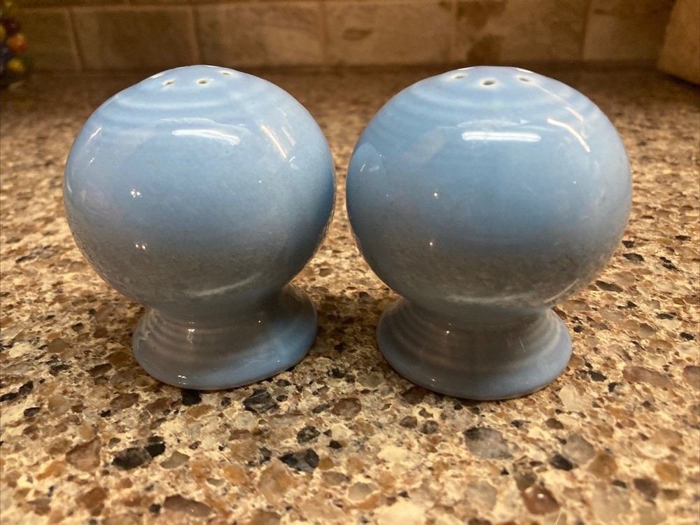 Fiestaware Periwinkle Blue Round bulb Salt Pepper Shakers